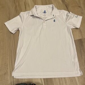 johnnie- O Boys White Polo- Size 12, Blue accent, Preppy, Casual, Golf